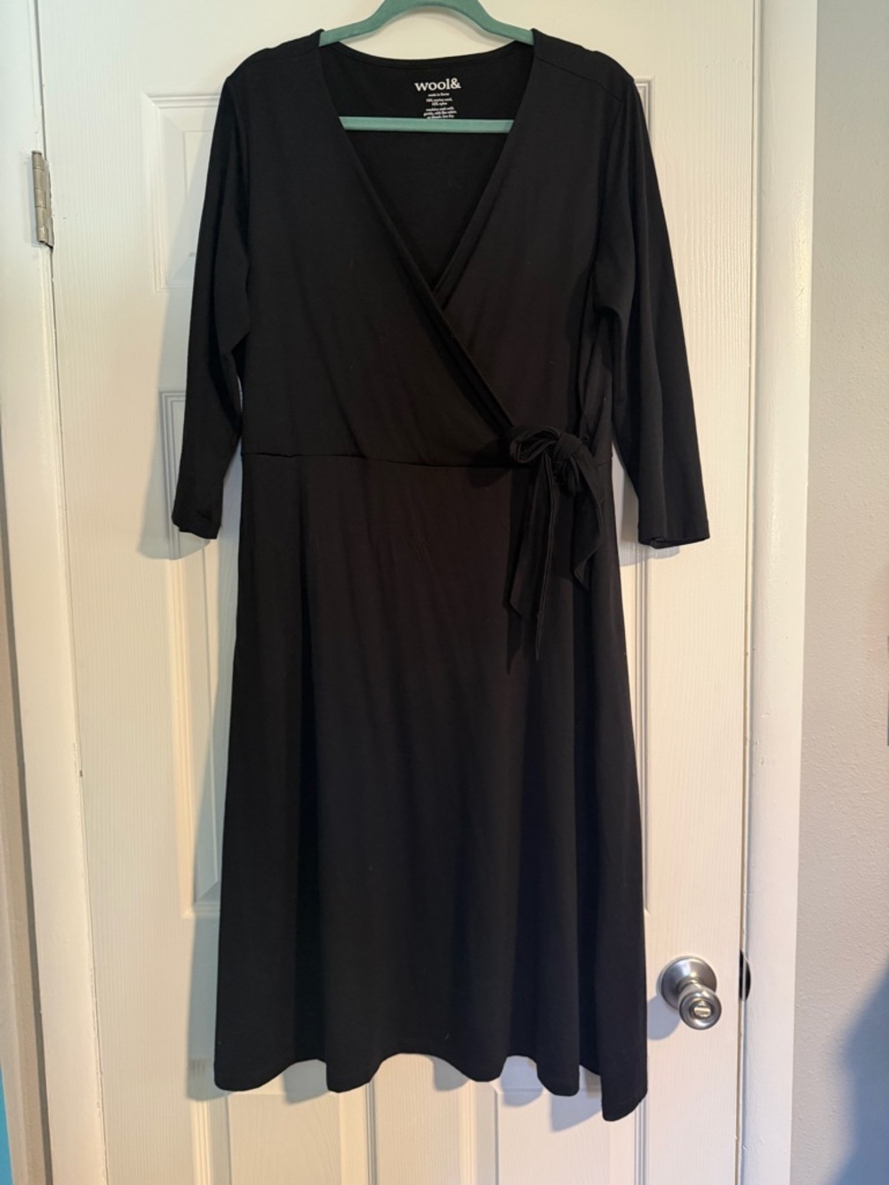 Wool& Black Alana Wrap Long-Sleeve Midi Dress